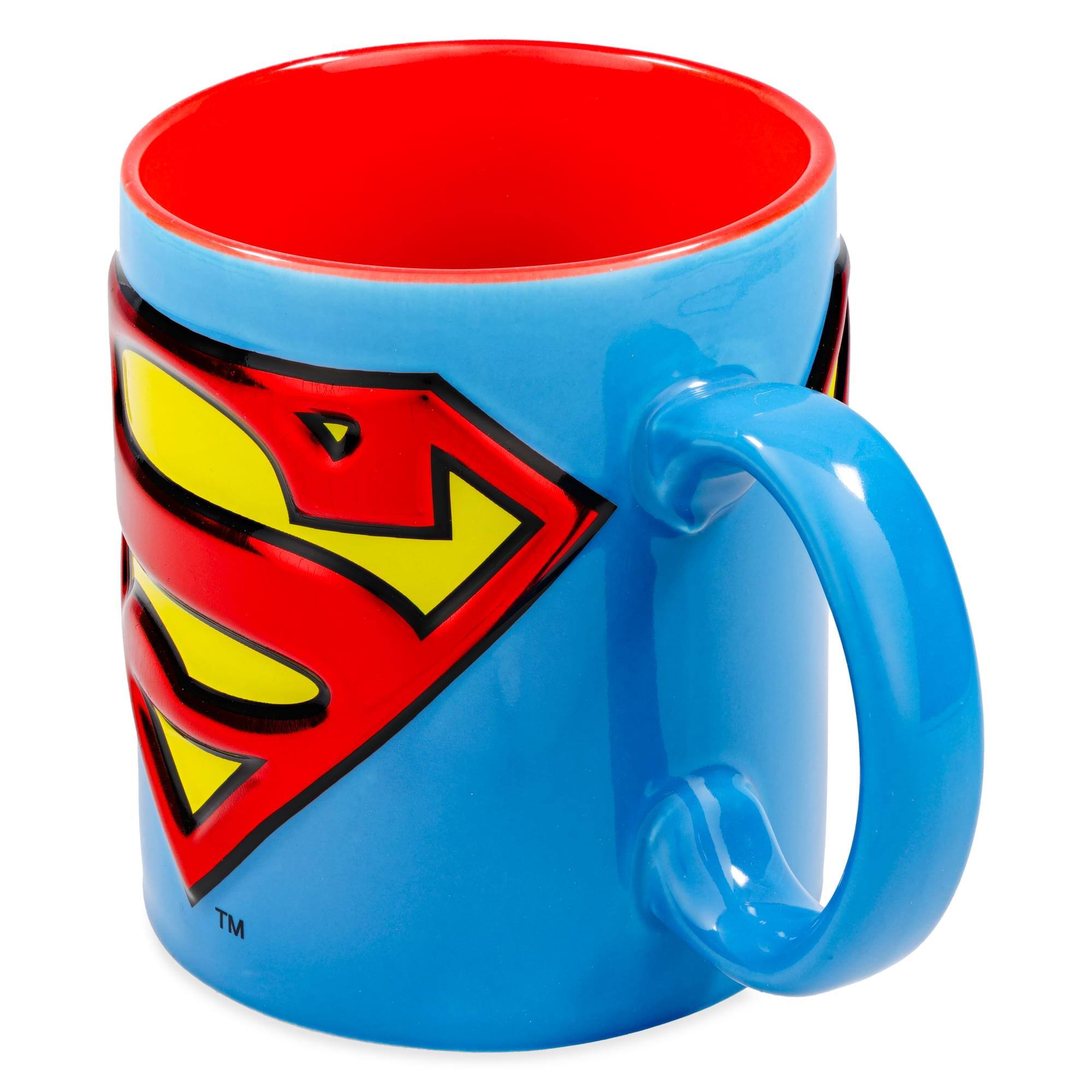 Alt View 2. Silver Buffalo - DC Comics Superman Logo Embossed Foil 20-Ounce Ceramic Mug - Blue.