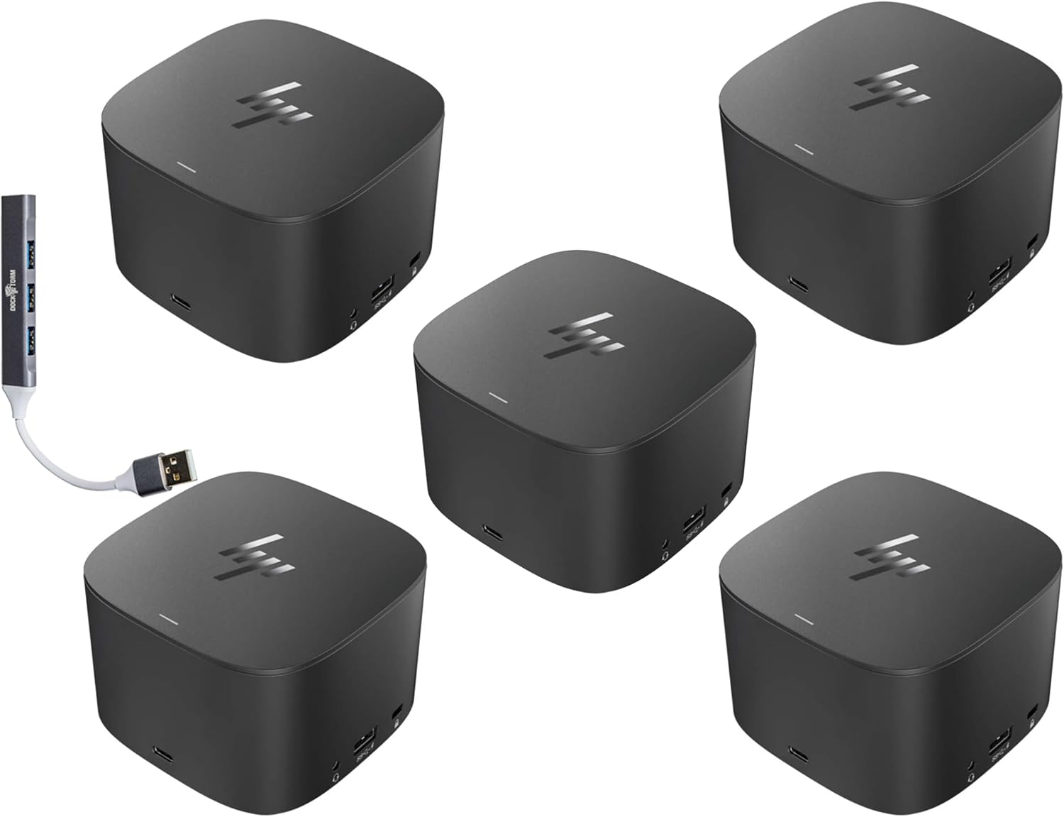 Front. HP - HP Thunderbolt Dock 230W G2 3VL22AV#ABA Bundle with Dockztorm Hub, Dual 4K Display Support, USB-A, VGA & Ethernet 5Pack - Black.