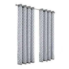 Olivia Gray - 100% Polyester 190 GSM Justice Reversible Blackout Grommet Curtain Panel 54" x 90" Grey