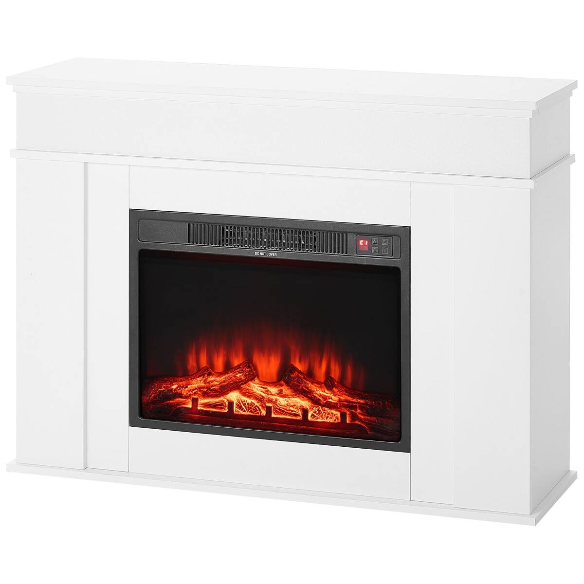Alt View 4. Loheer - Loheer 43 inch freestanding electric fireplace white fireplace with mantel 1500W - White.