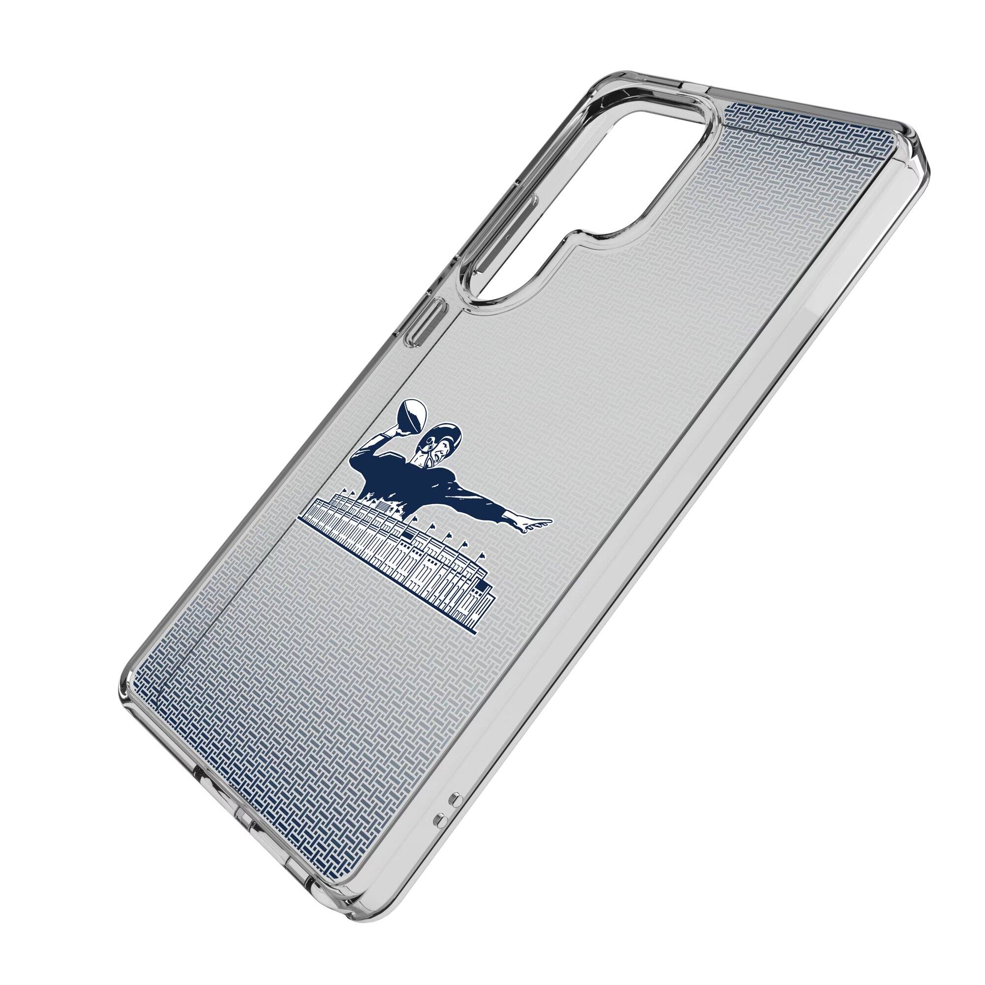Alt View 1. Keyscaper - New York Giants Linen Logo Galaxy Clear Case - S22 - Multicolor.