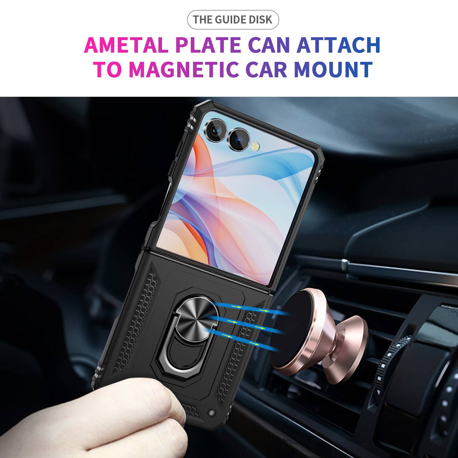 THE GUIDE DISK  
AMETAL PLATE CAN ATTACH TO MAGNETIC CAR MOUNT