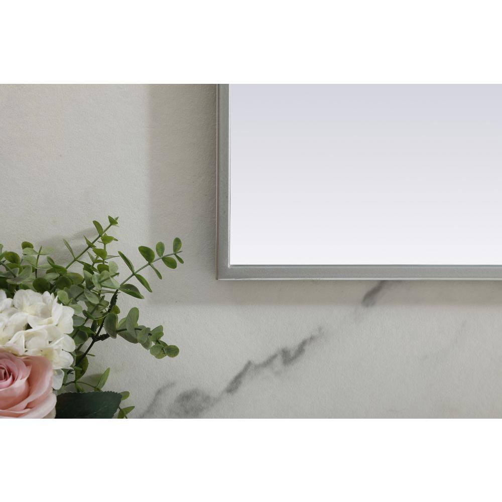 Alt View 1. Elegant Decor - Metal Frame Arch Mirror 40x38 Inch in Silver - Silver.