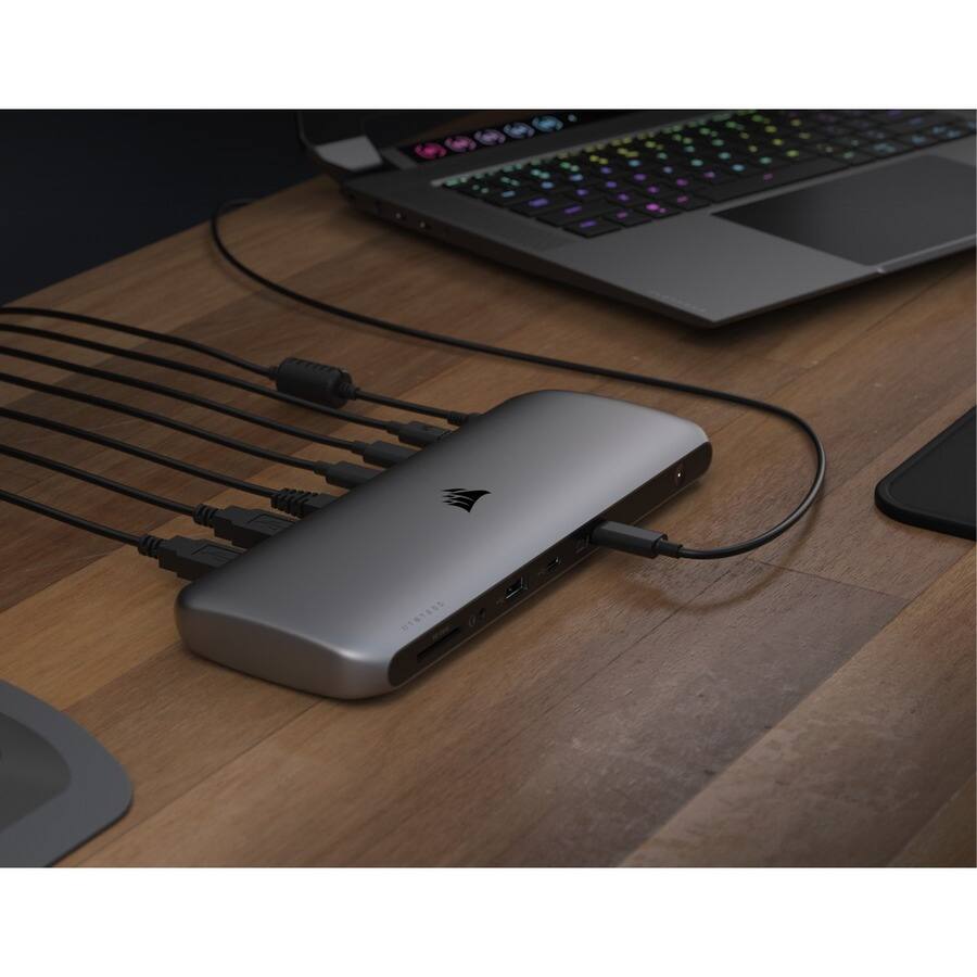 Alt View 7. CORSAIR - Corsair TBT200 Thunderbolt 4 Dock - for Notebook, Headset, Desktop PC, Keyboard, Monitor - Memory Card Reader - SD - 150.