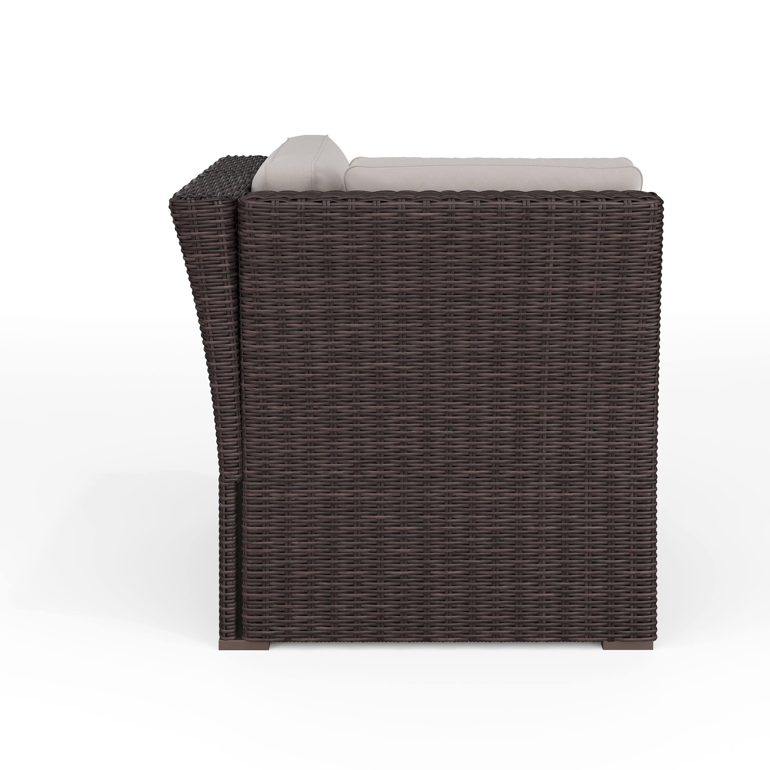 Alt View 7. Martha Stewart - Bedford Outdoor Modular Rattan Wicker Patio Sectional Sofa Corner Seat - Tan Cushions/Brown Frame.