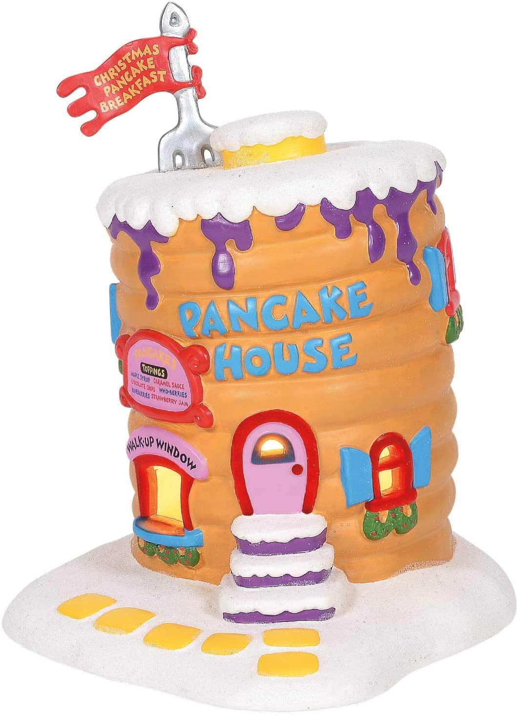 Department 56 - Dept 56 Dr Suess The Grinch Who-Ville Pancake House Lighted Christmas Building #6001205 - Beige