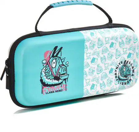 The corrected text is: "FORTNITE LLAMA HERE!"