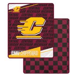 Pegasus - Central Michigan Chippewas 60" x 70" Diagonal Ghost Checkered Double-Sided Blanket - Multicolor