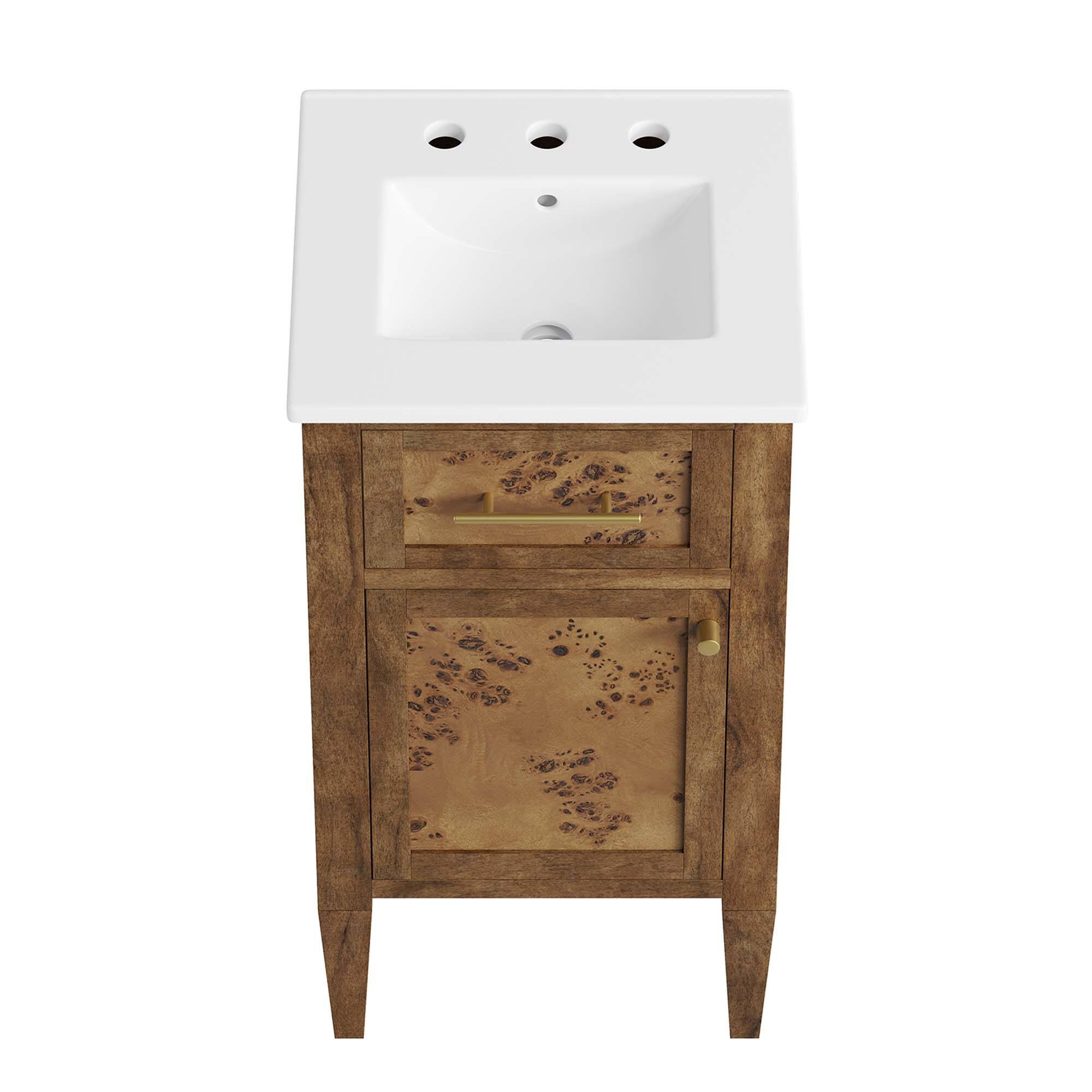 Alt View 5. Modway - Elysian Bathroom Vanity Basin Included by Modway - White Brown.