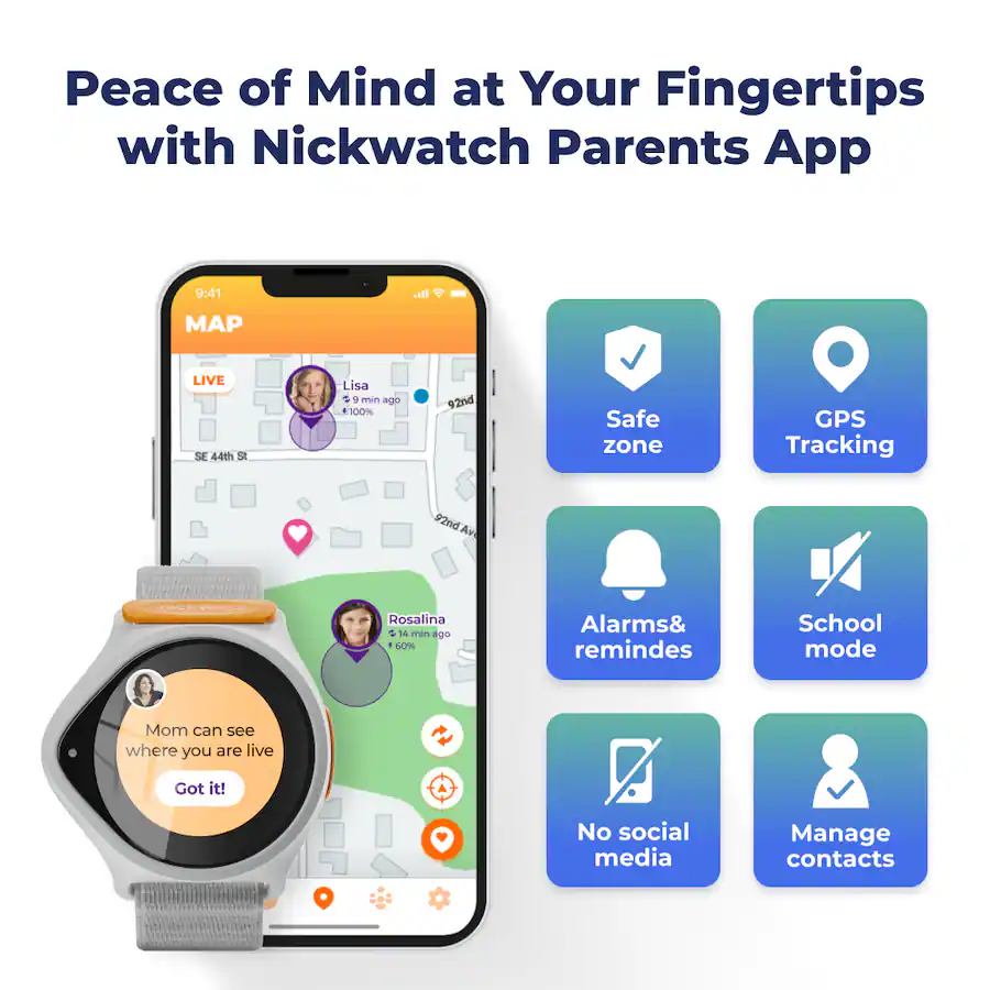 Nick. Watch Time NickWatch GPS Tracking Smartwatch by Nickelodeon with App, Chat & Call ...