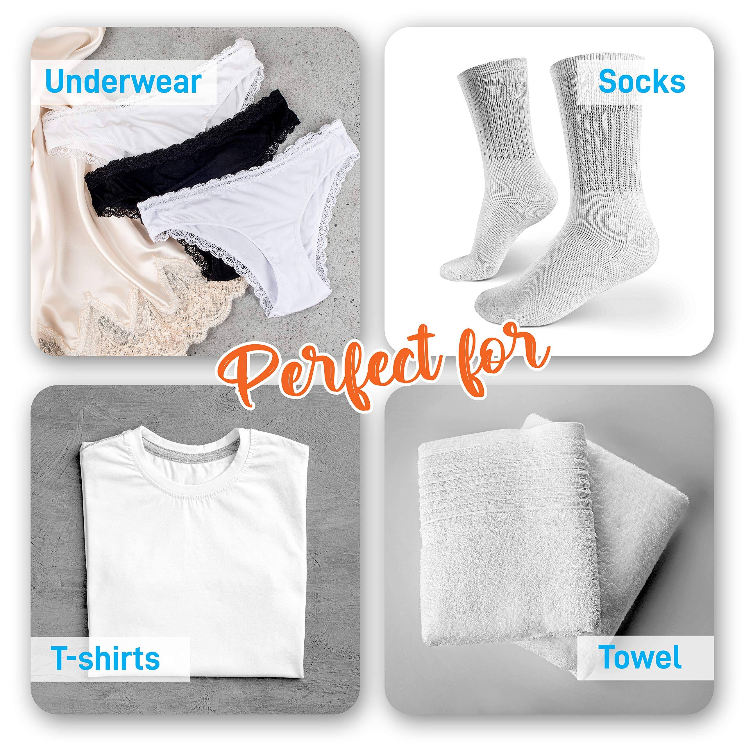 Underwear  
Socks  
T-shirts  
Towel  

Perfect for