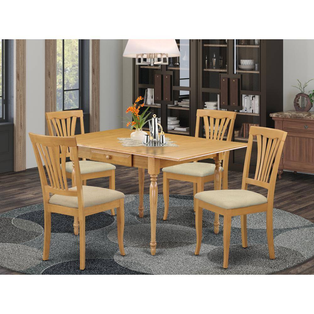 Angle. East West Furniture - Dining Room Set Oak - Brown.
