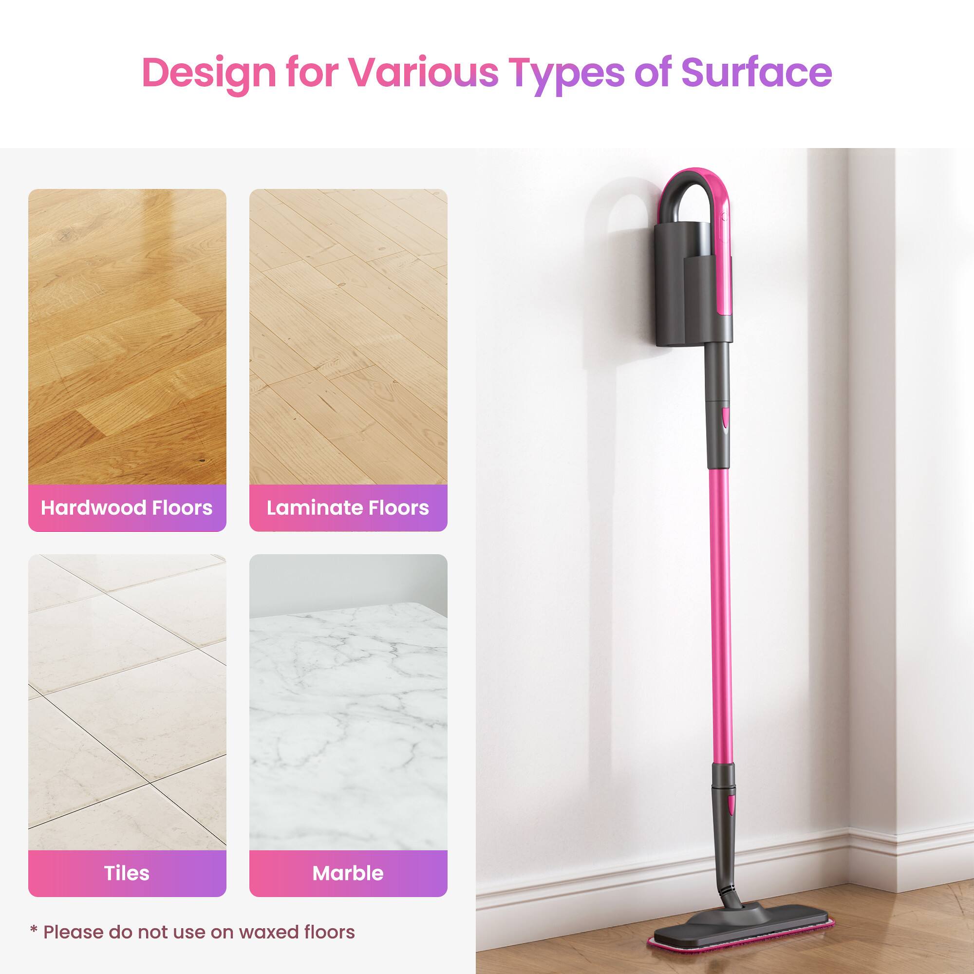 Design for Various Types of Surface

- Hardwood Floors
- Laminate Floors
- Tiles
- Marble

*Please do not use on waxed floors