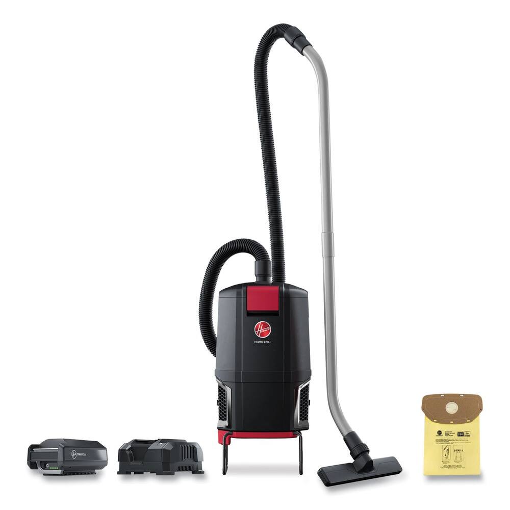 Front. Hoover - Hoover Commercial CH93600 HVRPWR 6 quart 40V Cordless Backpack Vacuum - Black - Black.