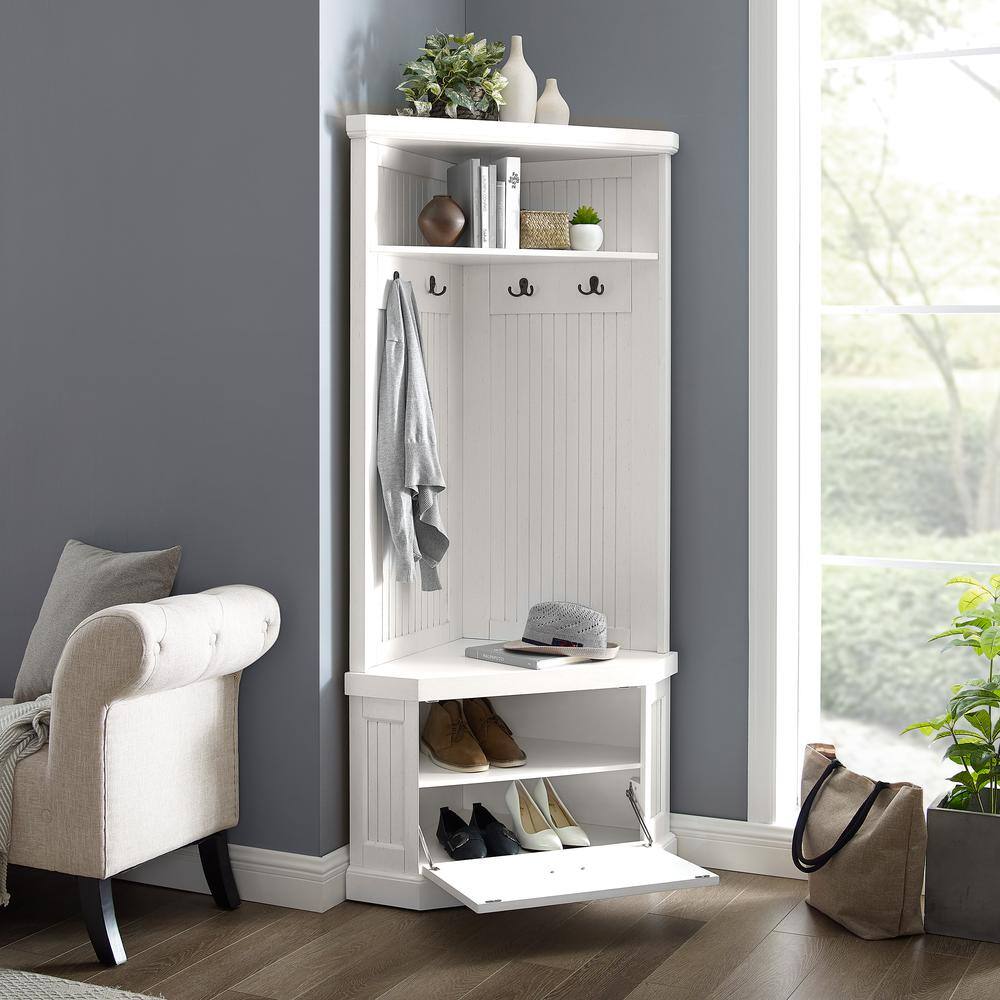 Alt View 5. Crosley Furniture - Seaside Corner Hall Tree - White.