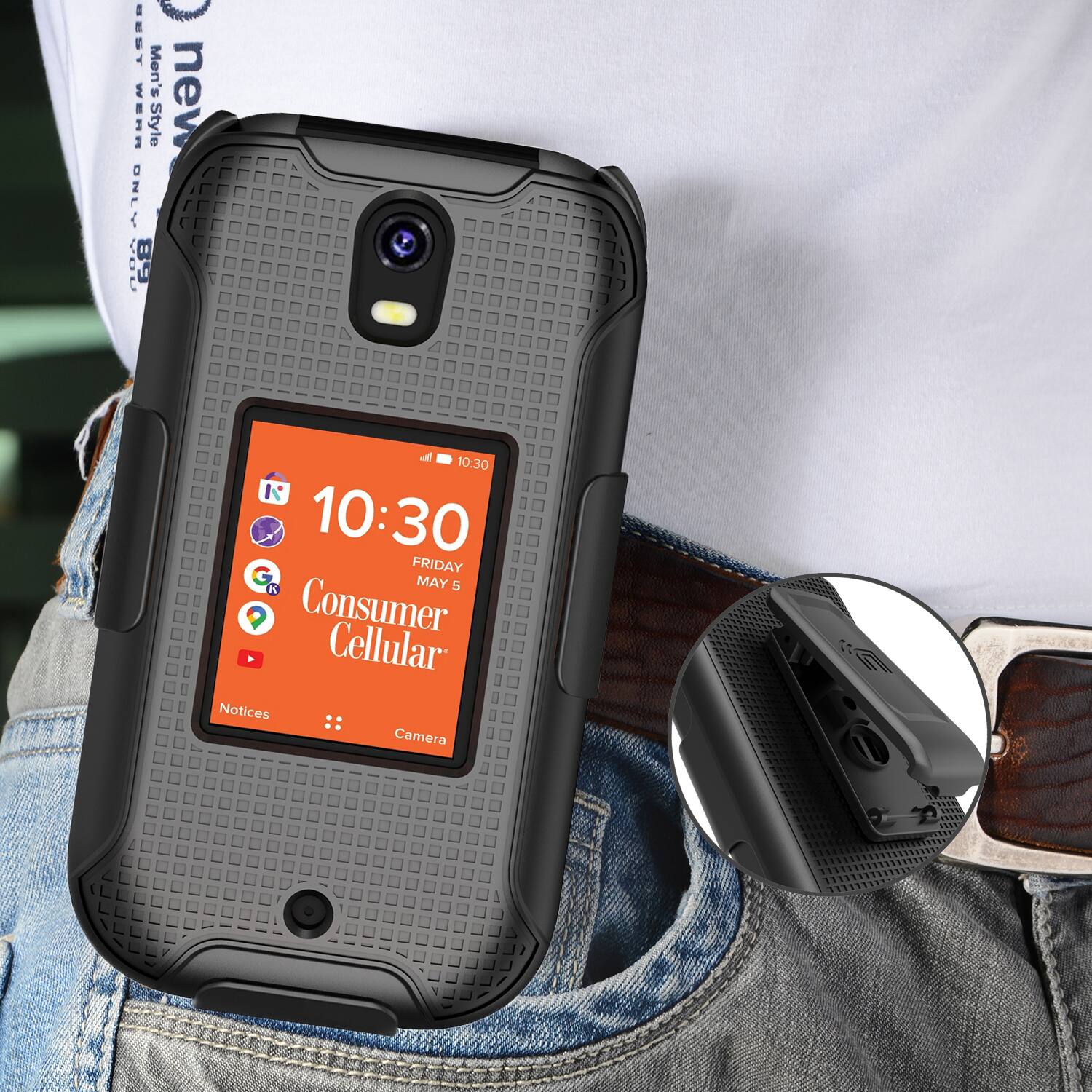 BEST WERR Men's Style ONLY YOU 89

new

10:30 10:30 G FRIDAY MAY 5 Consumer Cellular Notices Camera