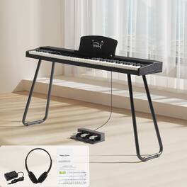 Winado - 88 Key Semi-Weighted Keyboard Piano, Digital Piano Keyboard with Professional Triple Pedal, Bluetooth MIDI Function