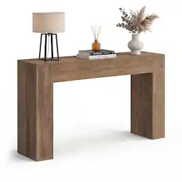 Songmics Home - Entryway Table, Long Console Table, Thick Tabletop, Farmhouse Style, for Hallway, Behind the Couch, Living Room, Foyer - Honey Brown