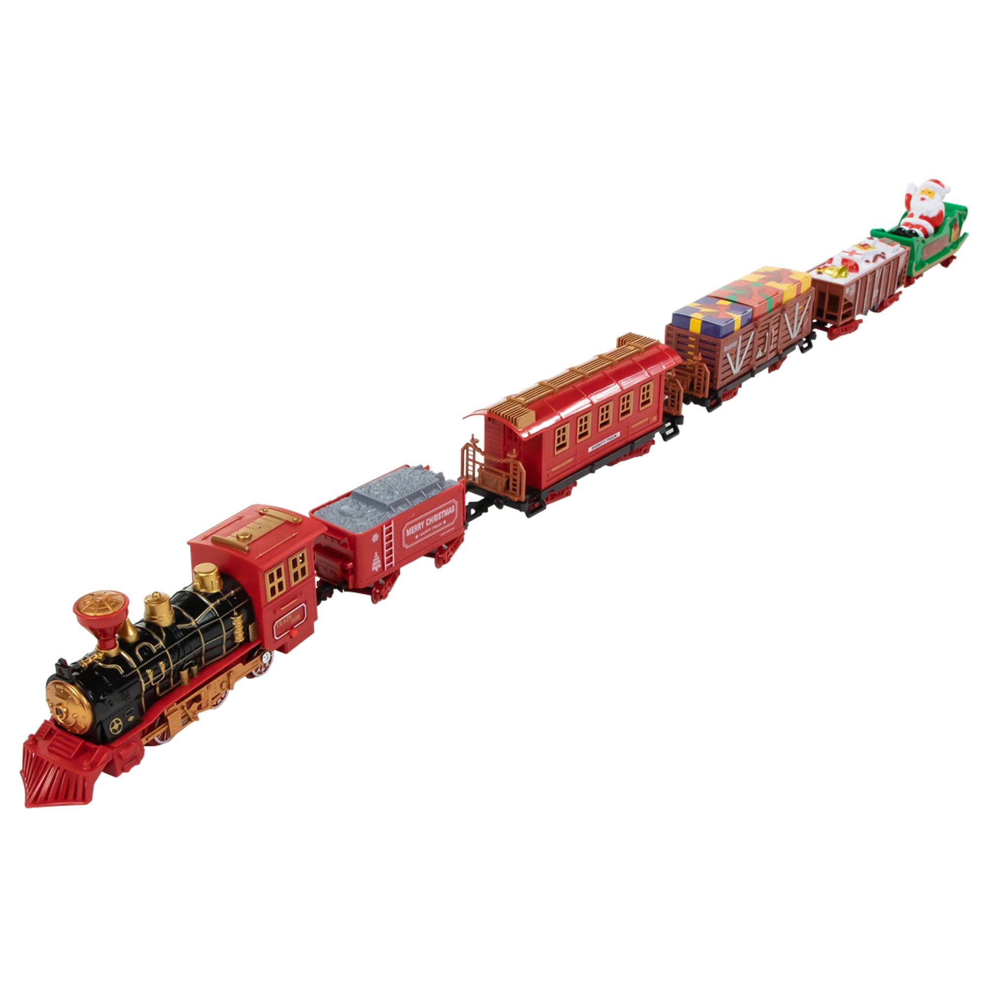 Alt View 1. Northlight - 22pc Red Battery Operated Lighted and Animated Christmas Train Set with Music and Sound - Red.