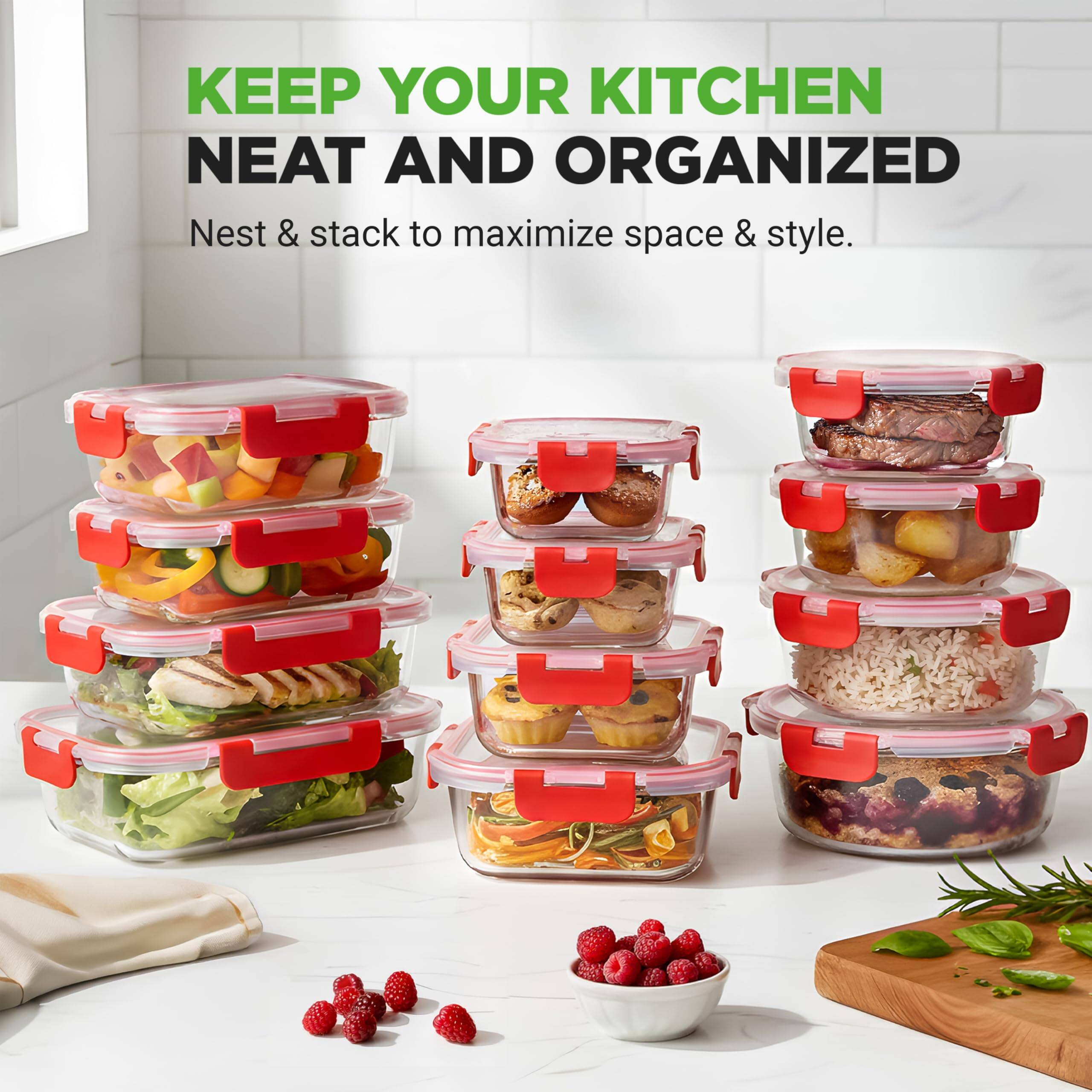 KEEP YOUR KITCHEN NEAT AND ORGANIZED  
Nest & stack to maximize space & style.
