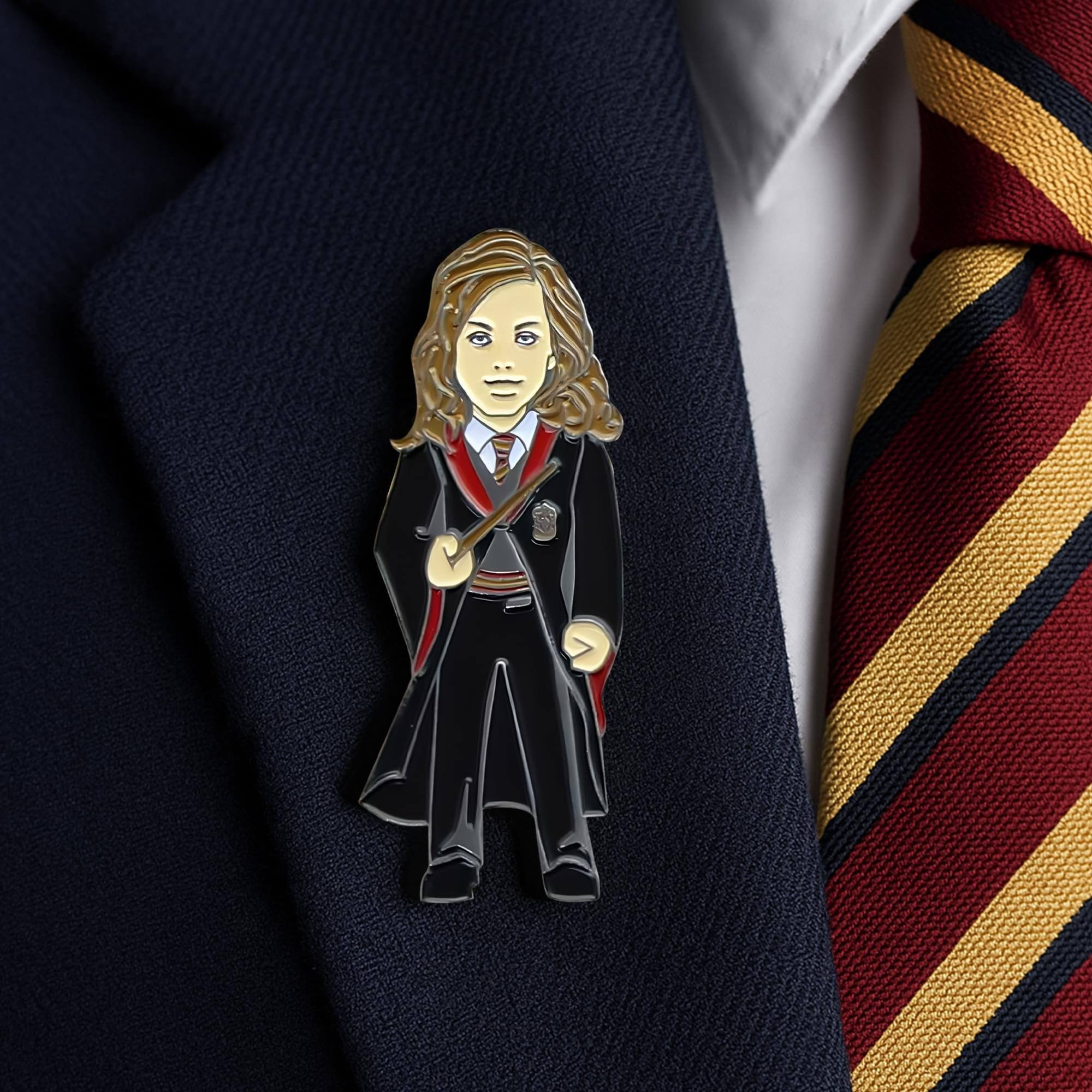 Alt View 10. Harry Potter - Harry Potter Hermione Granger in Hogwarts Robe Enamel Collector Pin - Black.