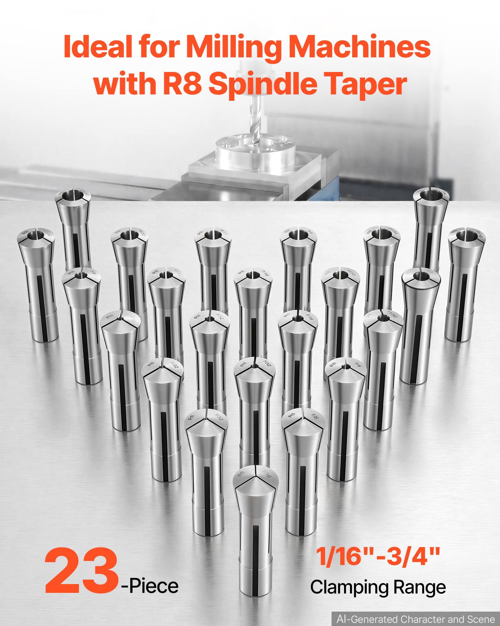 VEVOR R8 Collet Set 1/16