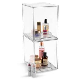 Sorbus - 2 Pack Acrylic Drawer Organizers - Makeup Case Pull-Out Drawers (7.6’’ Tall) - Clear