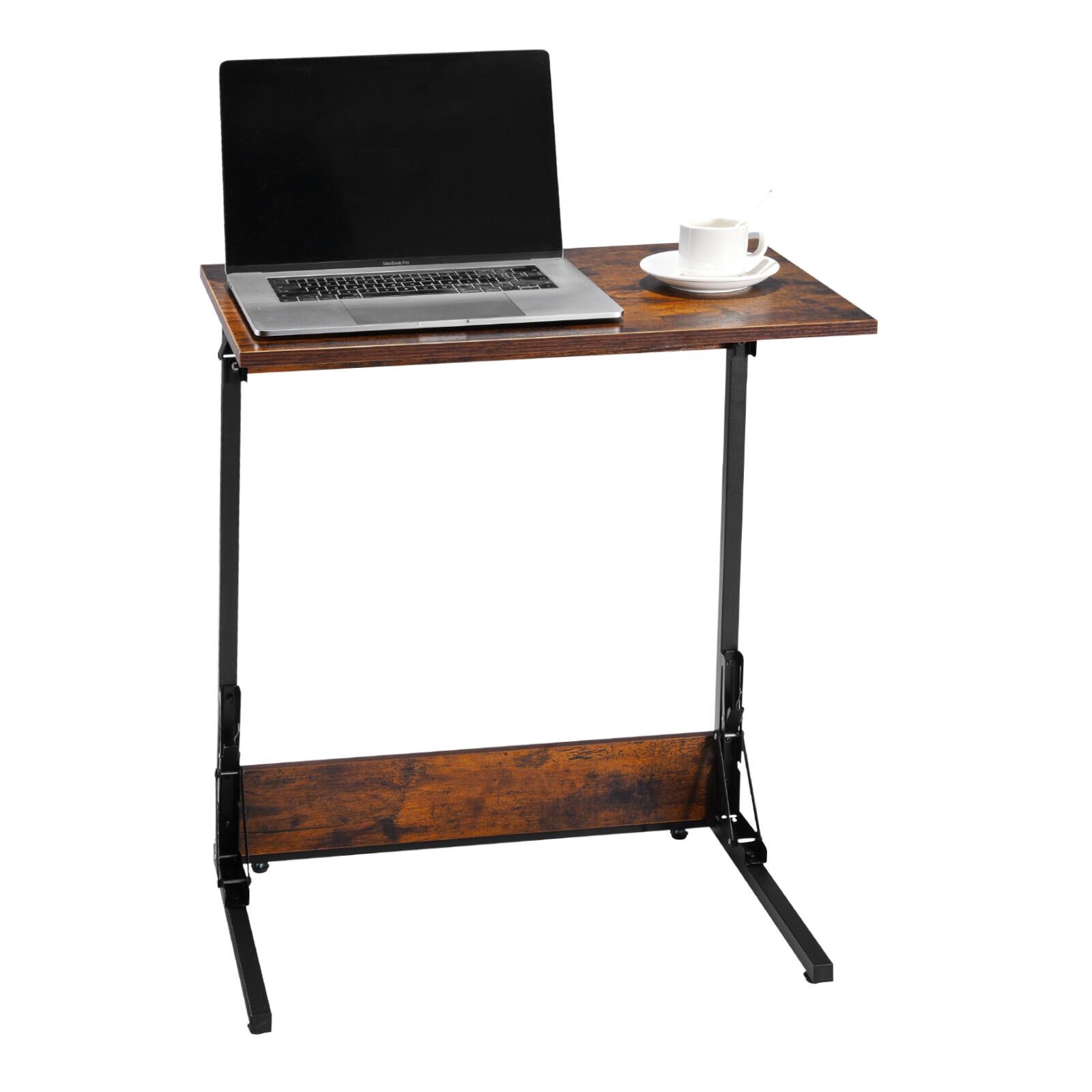 Alt View 5. VEVOR - C Table, Folding C Shaped End Table with Metal Frame & Adjustable Feet, Foldable C Shaped Side Table - Steel frame+Particleboard.