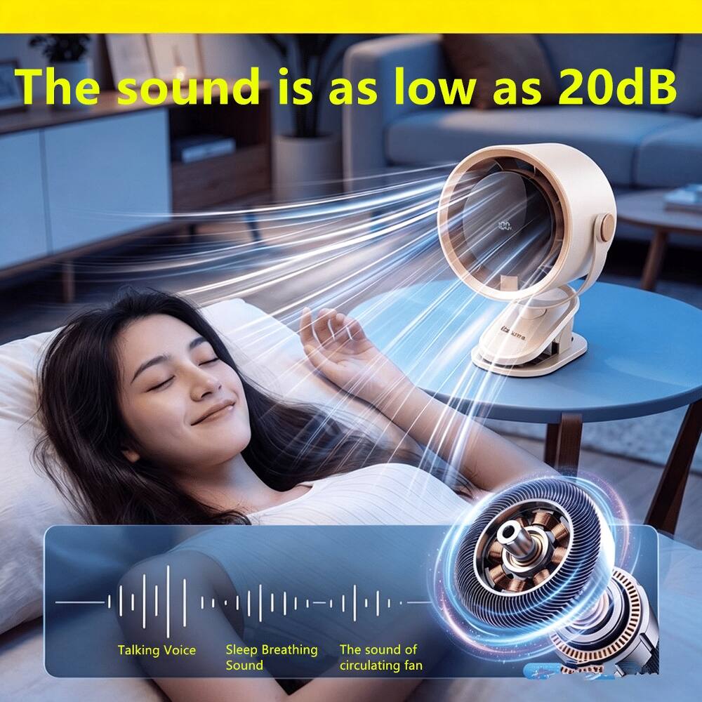 The sound is as low as 20dB.  
Ea uma Talking Voice Sleep Breathing The sound of Sound circulating fan