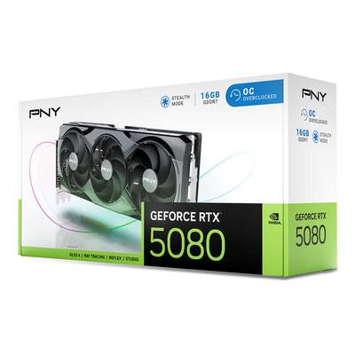 PNY GeForce RTX 5080 16GB OC GDDR7 PCI Express 5.0 Graphics Card PNY GeForce RTX 5080 16GB OC GDDR7 PCI Express 5.0 Graphics Card