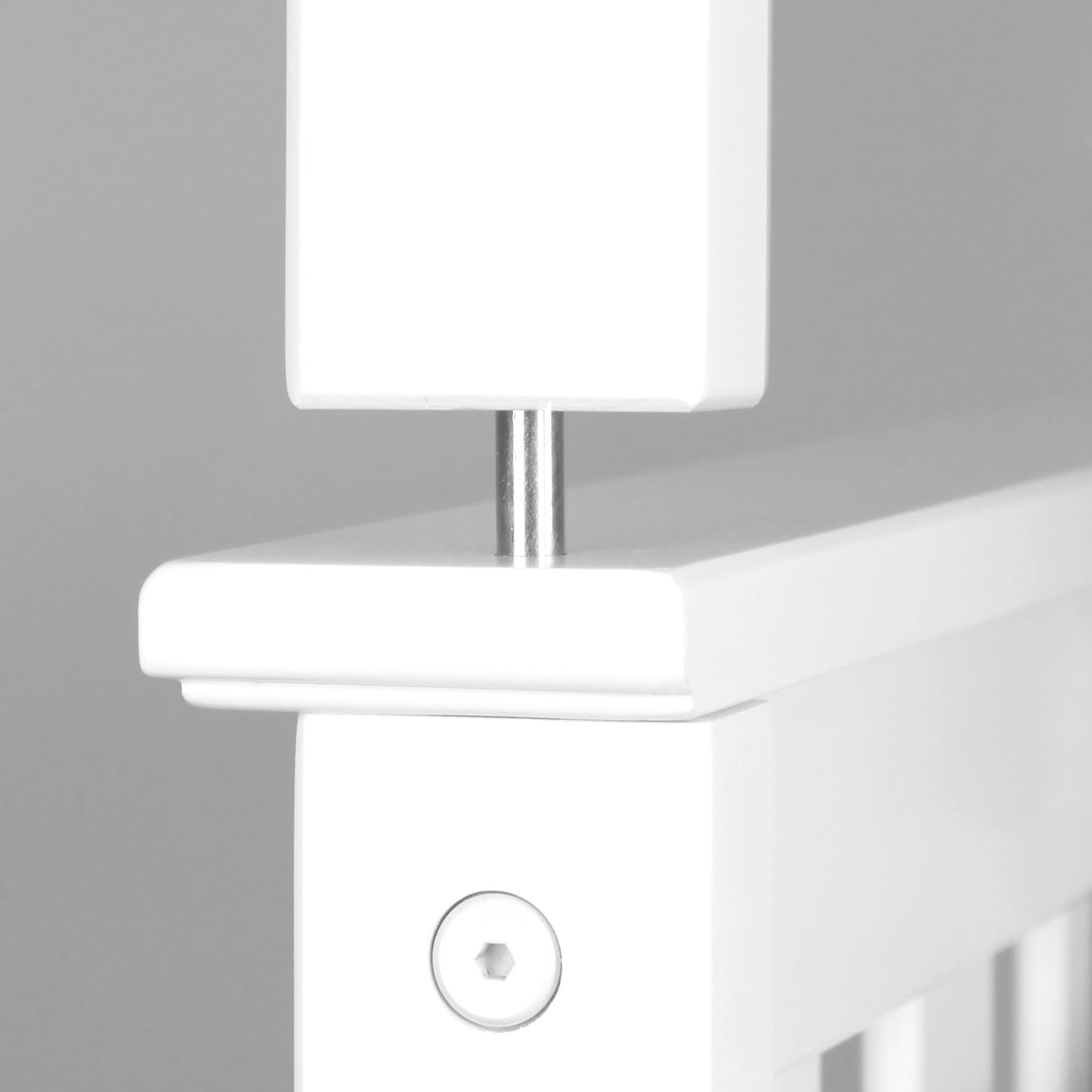 Alt View 4. Plank+Beam - Classic Twin over Twin Bunk Bed, White - White.