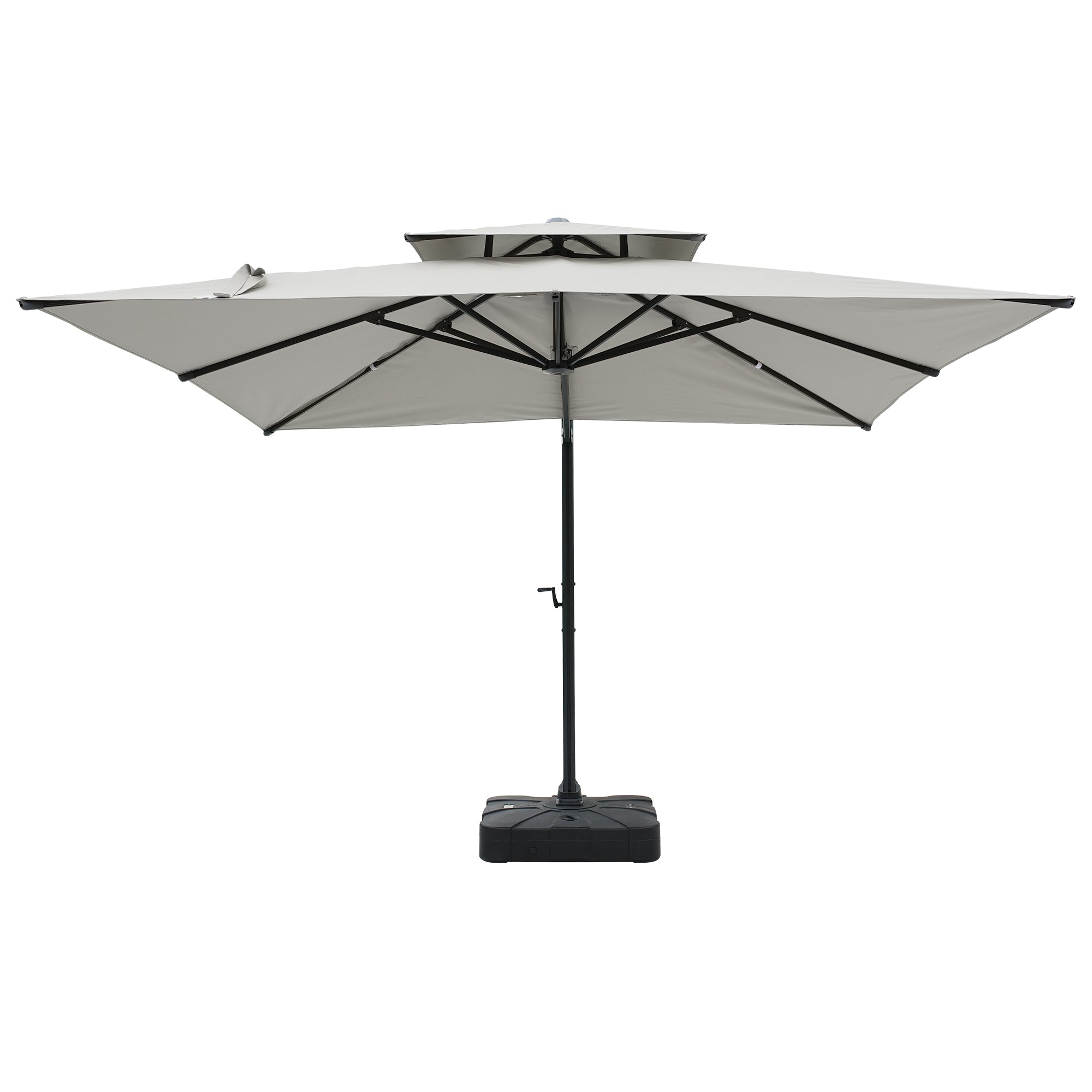 Angle. Mondawe - 10x10ft Cantilever Patio Umbrella with DIY Drape Hook and Base - Gray.