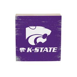 Evergreen Enterprises - Kansas State Wildcats 6" Square Fan Chant Wood Block Shelf Sign - Multicolor