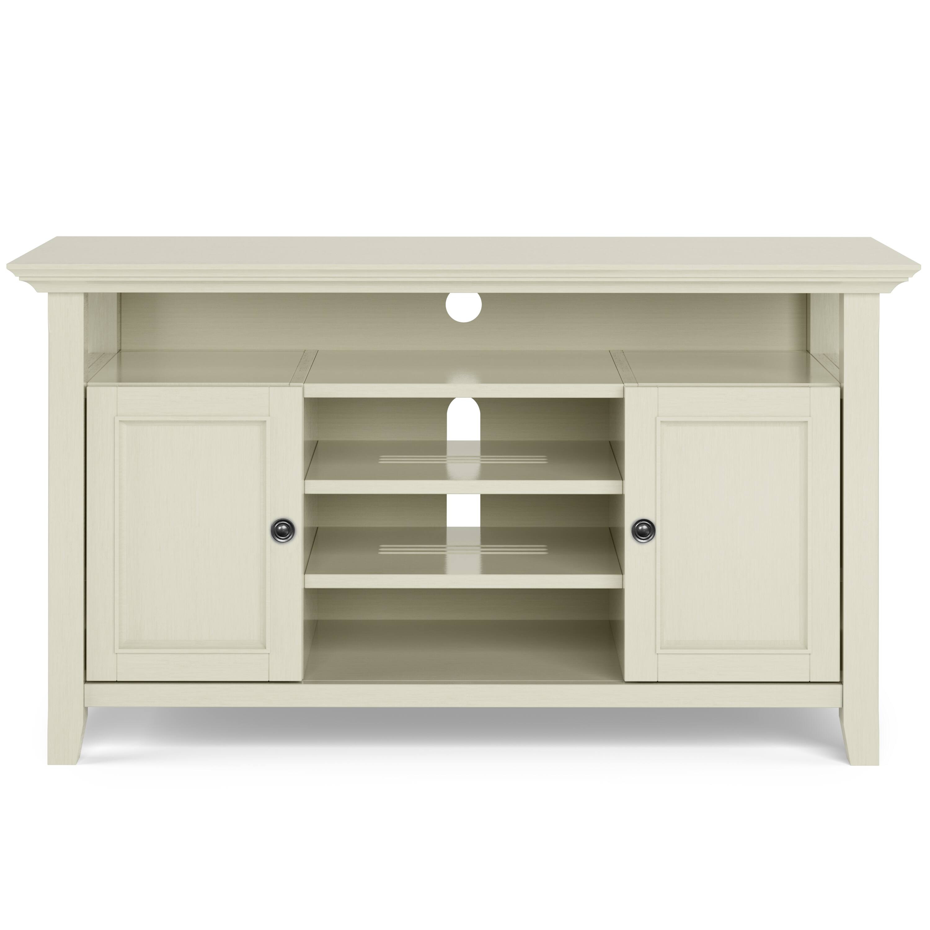 Alt View 3. Simpli Home - Amherst 54 inch Wide Solid Wood Transitional TV Stand in Antique White - Antique White.