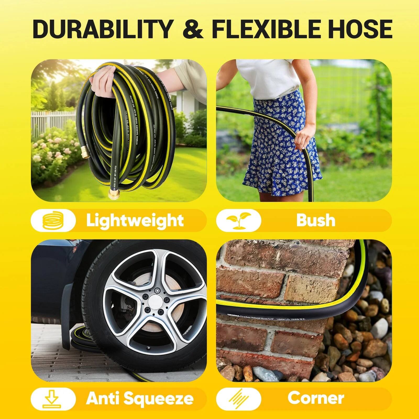 DURABILITY & FLEXIBLE HOSE

- Lightweight
- Bush
- Anti Squeeze
- Corner