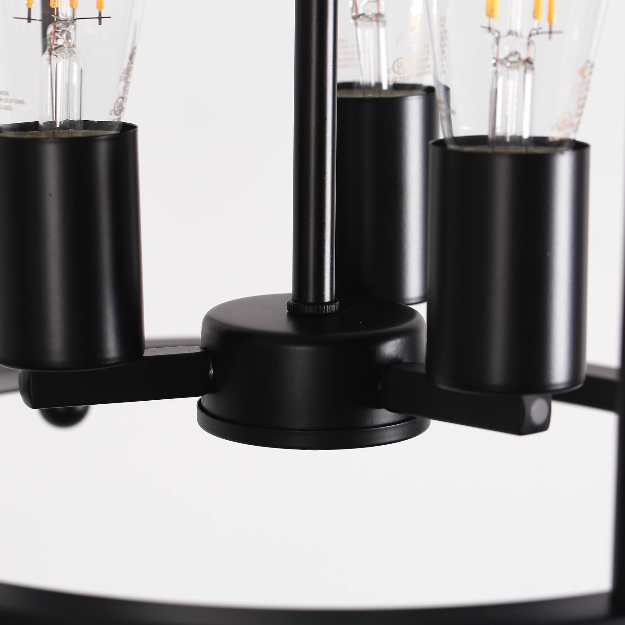 Alt View 3. Jandcase - JANDCASE 3-Light Black Semi-Flush Mount Ceiling Light, E26 Socket, Non-Integrated Bulbs, for Bedroom - Black.