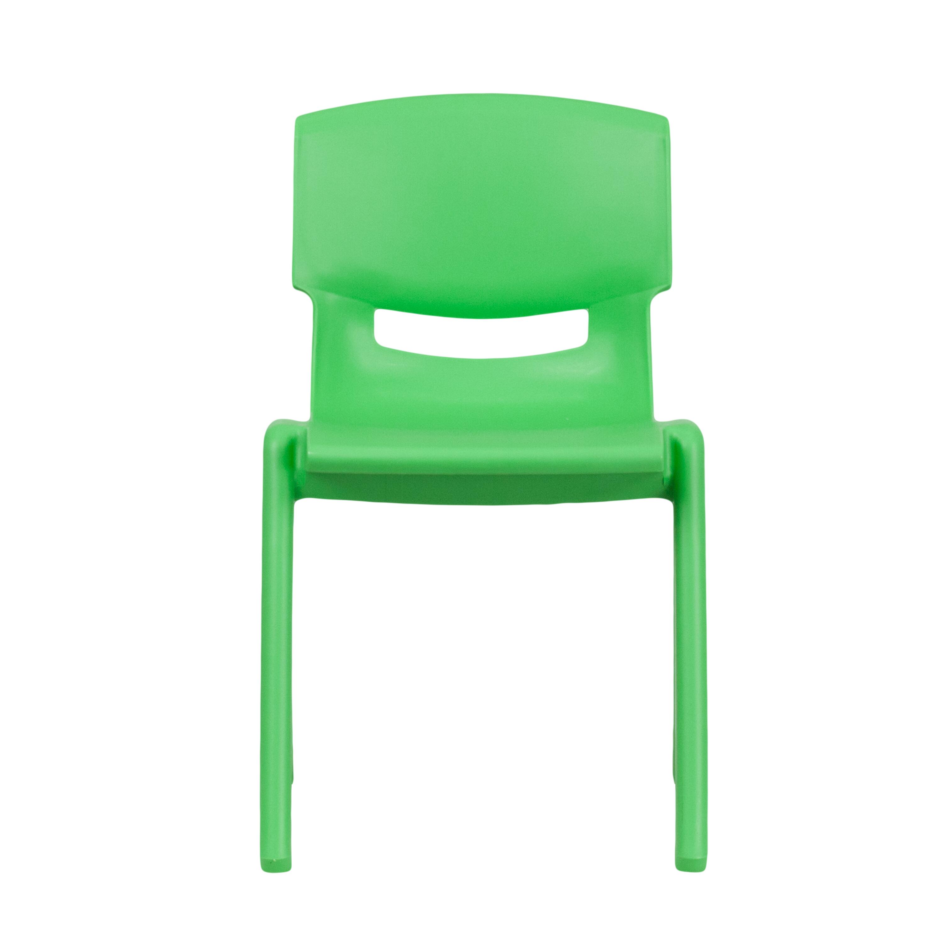 Alt View 8. Emma + Oliver - 2 Pack Plastic Stack School Chair with 13.25"H Seat, K-2 School Chair - Green.