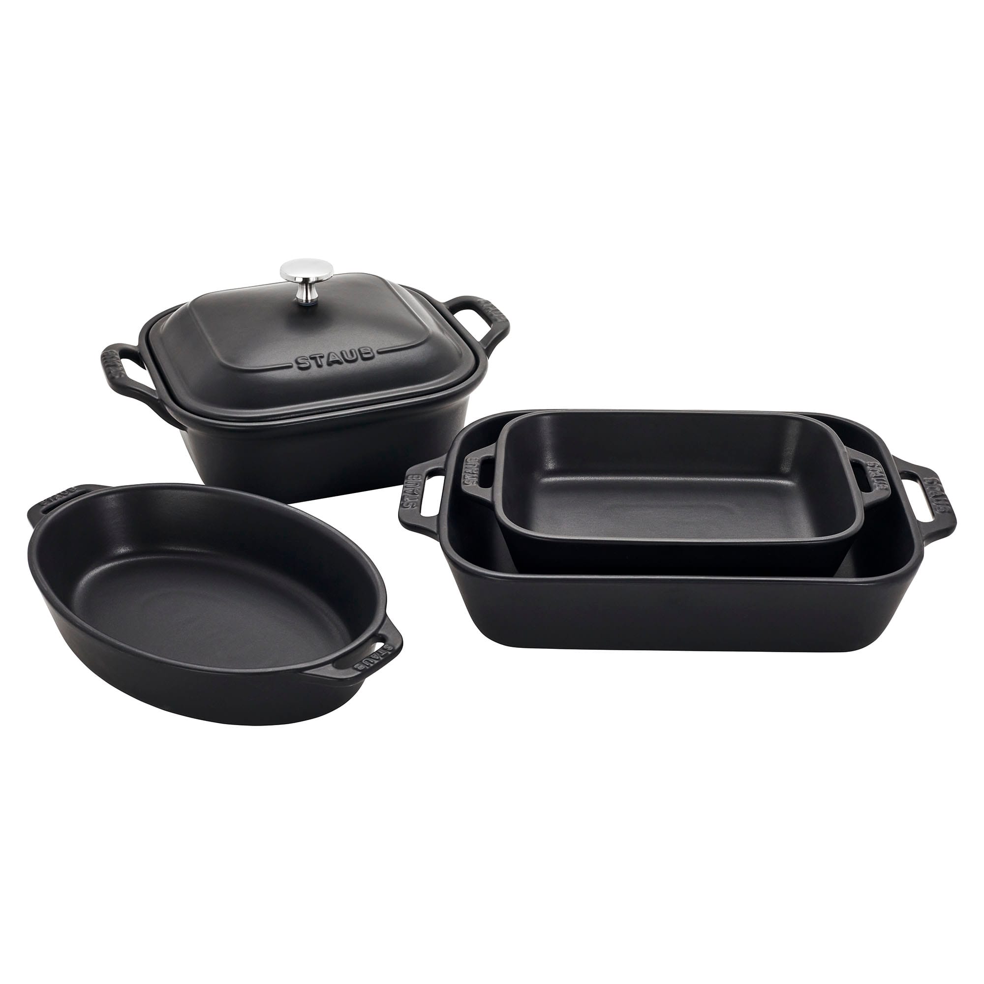 Staub - Ceramic Stoneware 5-Pc Mixed Baking Dish Set – Matte - Black