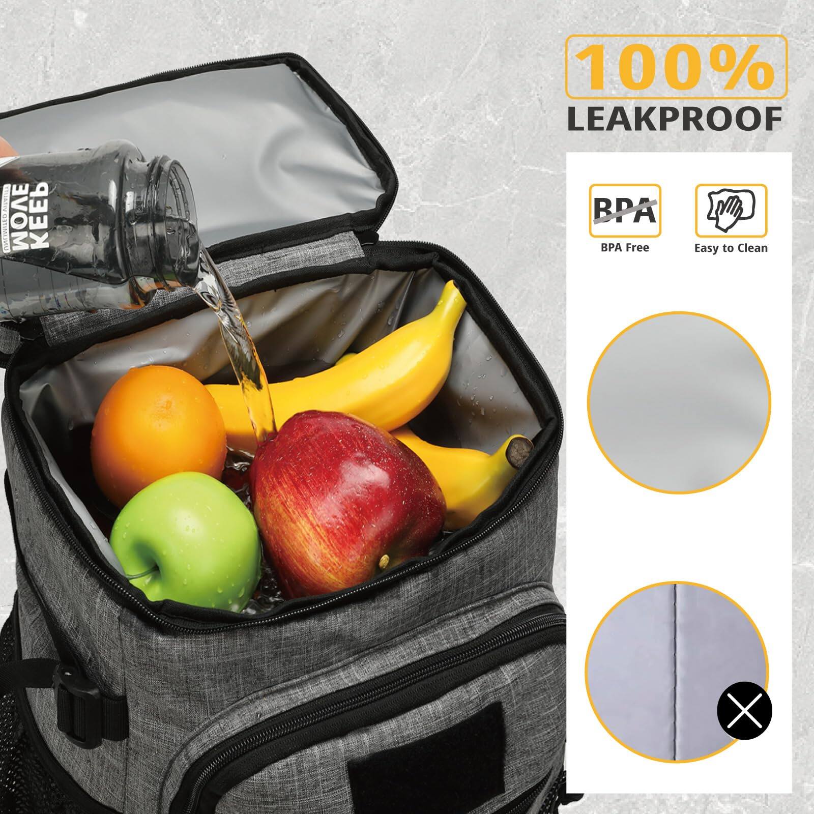 Alt View 4. Live At Space - Backpack Cooler  25l Insulated Leak proof Heavy Duty Large Lunch Waterproof Ice Chest For Men Women Adults Work Daytrip - Black Camo.