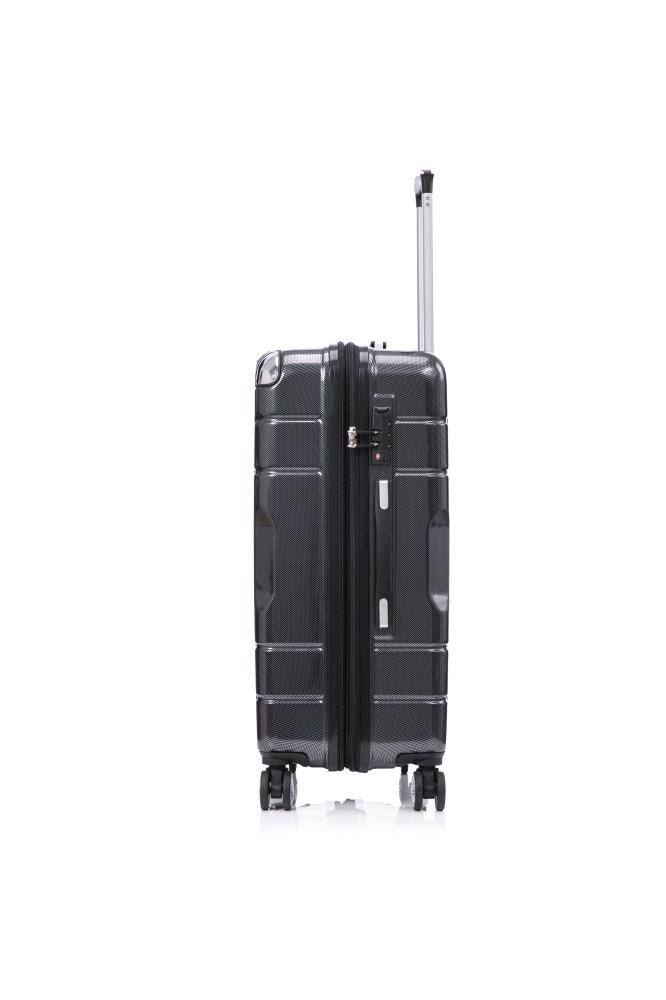 Back. BreeBe - Luggage set PC material 4 piece travel luggage set, with rotating wheels and a sense of technology - Black.