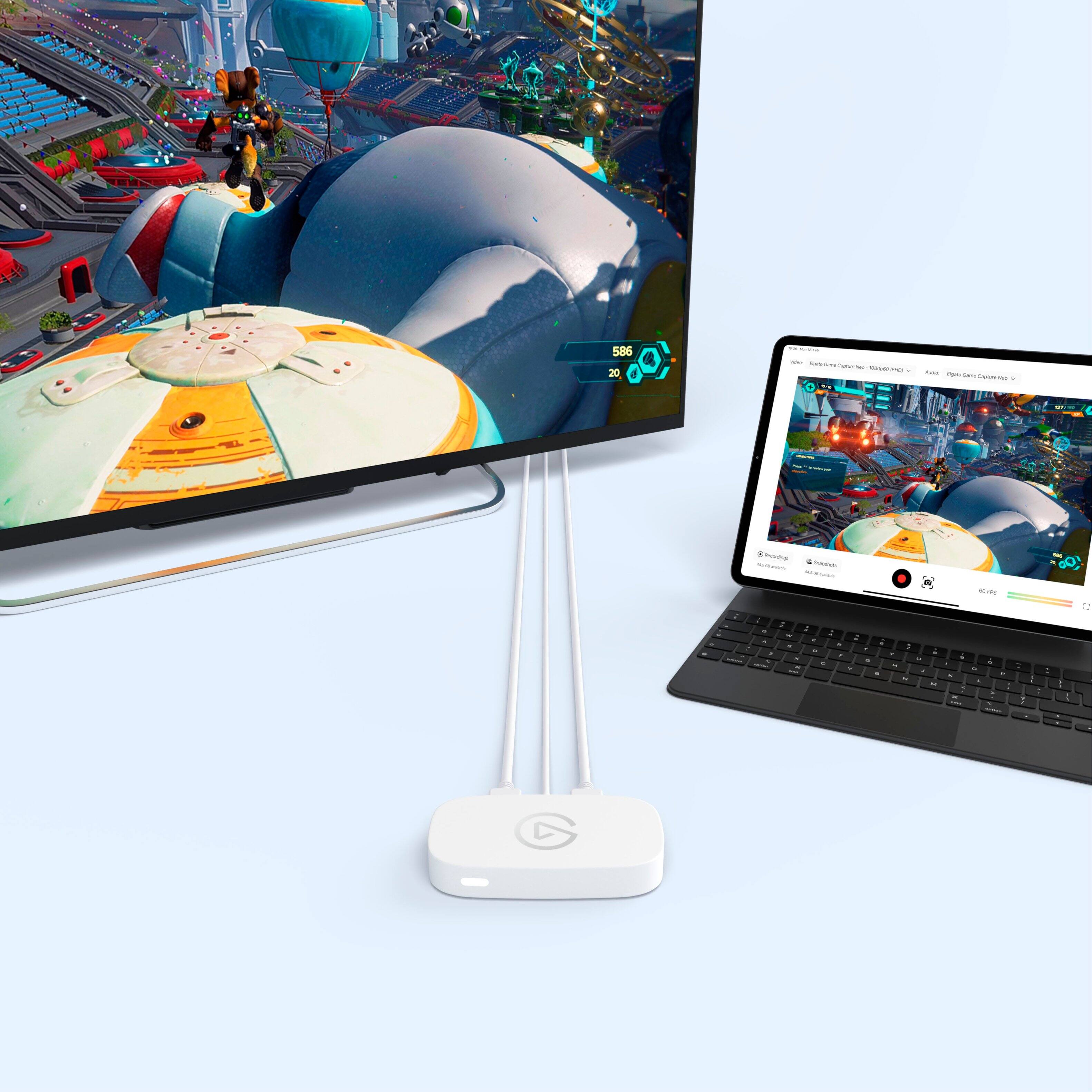 Alt View 5. Elgato - Elgato Game Capture Neo — 4K60 HDR Passthrough, 1080p60 Capture – For Nintendo Switch 2, PS4/PS5/Xbox Switch/iPhone - White.