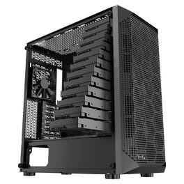 Mirfee - Mid-Tower PC Gaming Case with 4 x 120mm Fans - Compatible with ATX/M-ATX/ITX Motherboards - Black