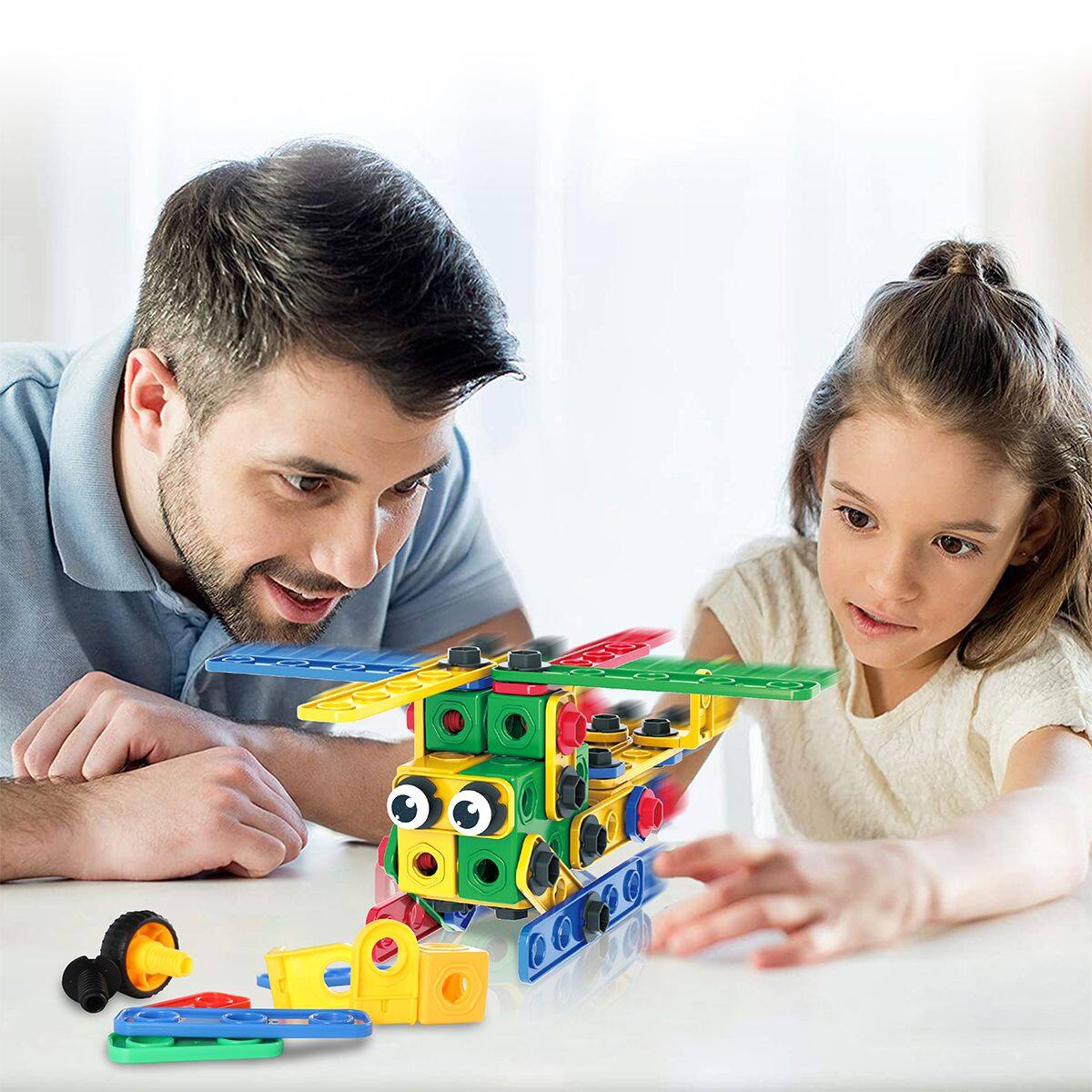 Alt View 1. PicassoTiles - PicassoTiles 201 Piece Construction Building Engineering Set, STEM Toy for Kids Age 3 and Up, PTN201.
