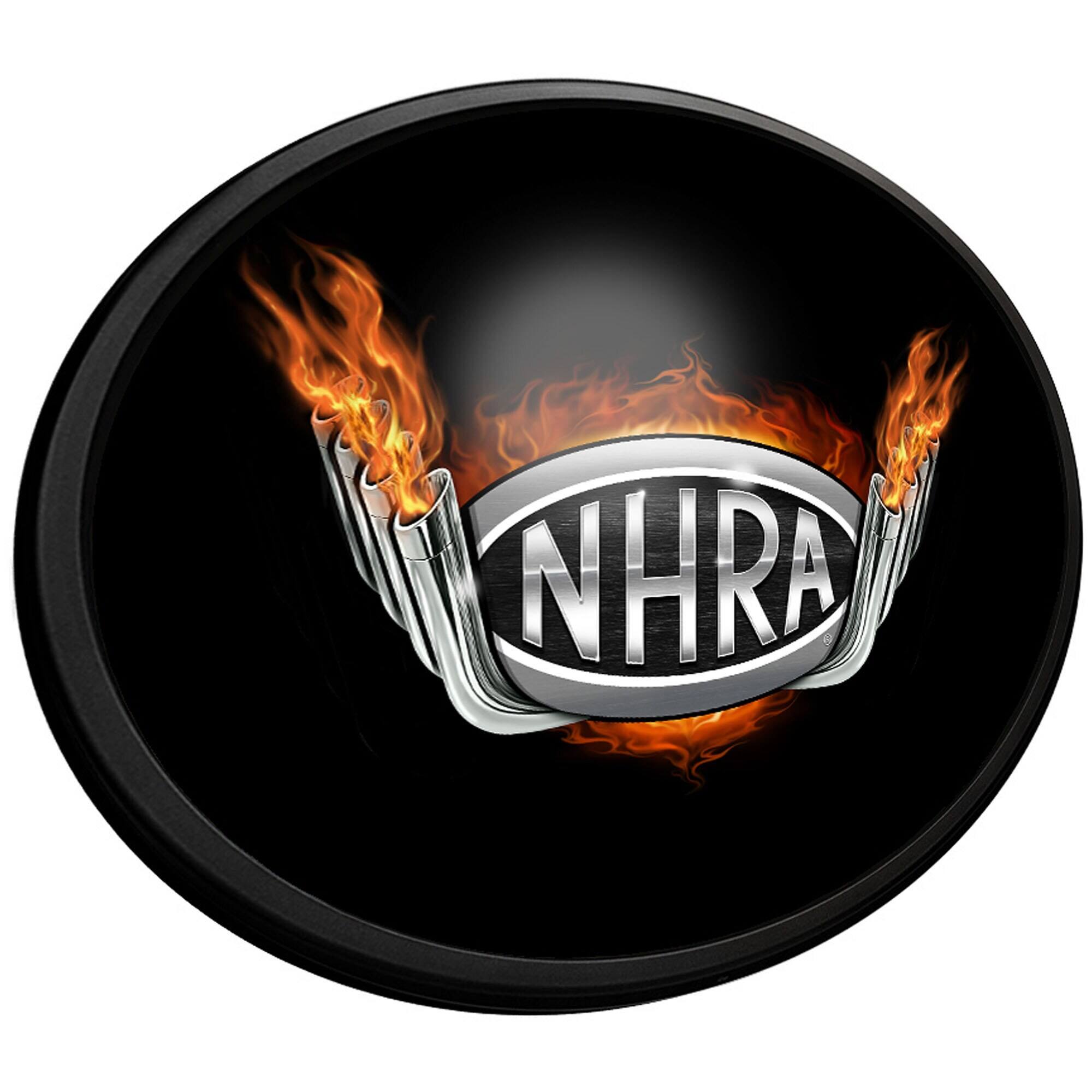 Alt View 1. The Fan-Brand - NHRA Header Pipes 18'' x 14'' Slimline Illuminated Oval Wall Sign - Multicolor.
