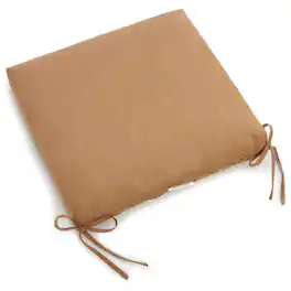 Blazing Needles - 20-inch by 19-inch Solid Microsuede Chair Cushion - Saddle Brown