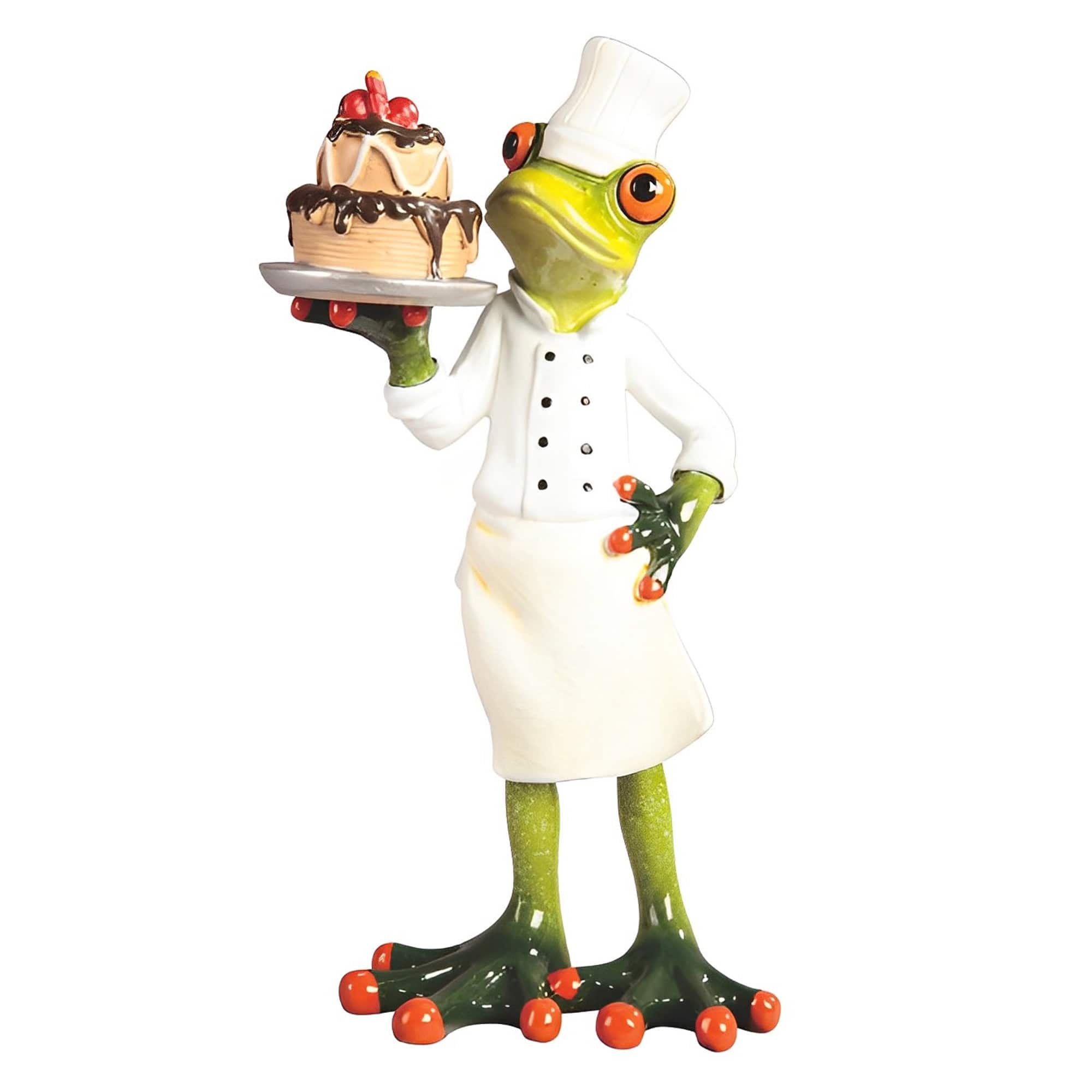 FC Design - 7.5"H Frog the Chef with Cake Figurine Statue Office Desk Tabletop Home Decor Gift - Multi-Color