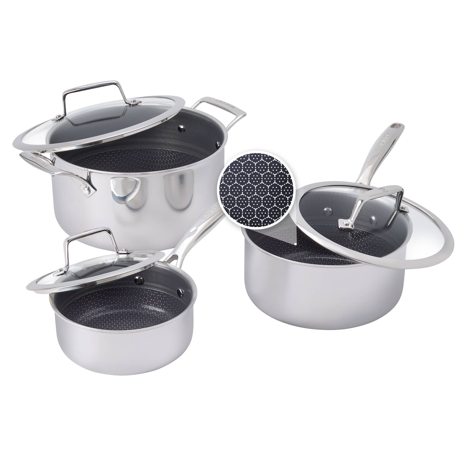 Henckels - Paradigm Ceramic 6-pc Dual Performance Pot Set - Stainless Steel