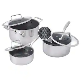 Henckels - Paradigm Ceramic 6-pc Dual Performance Pot Set - Stainless Steel
