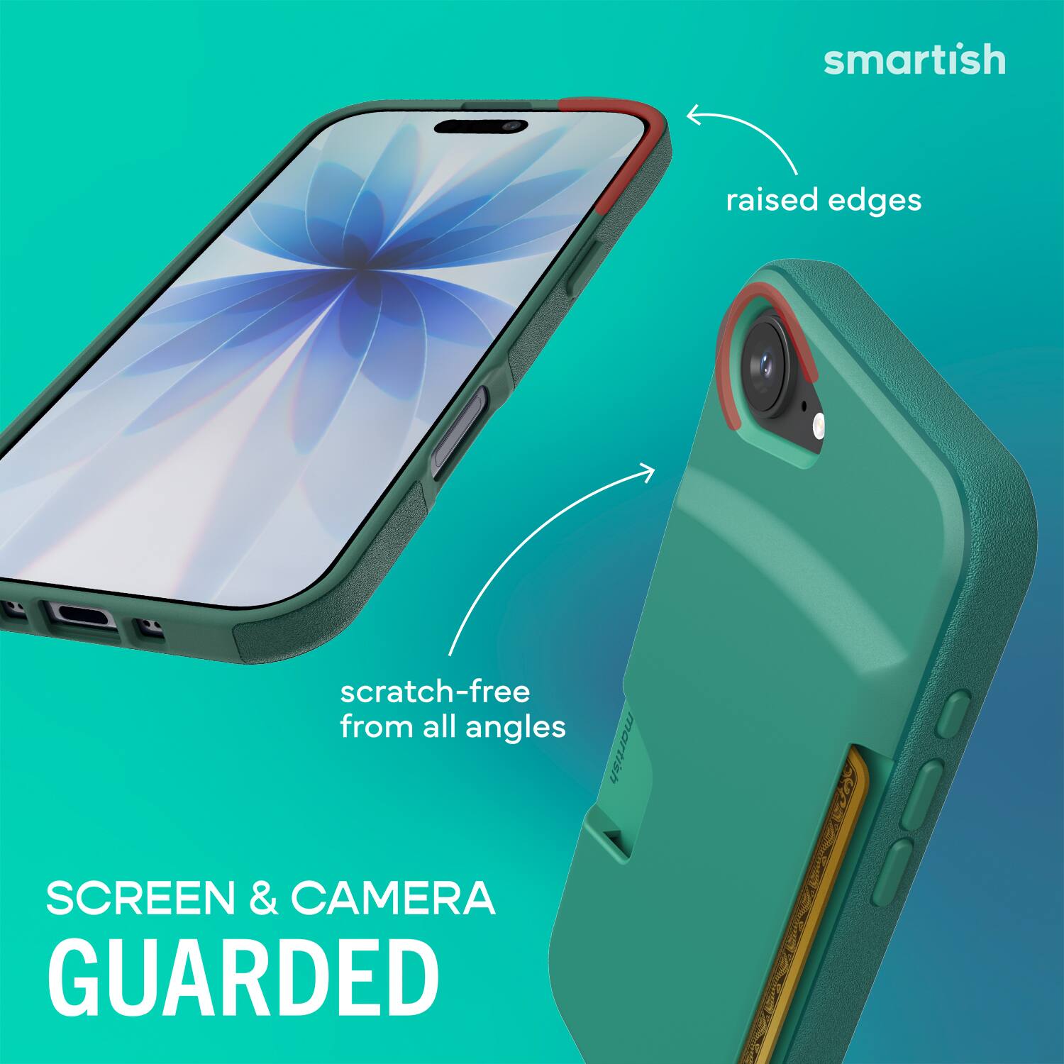 smartish raised edges scratch-free from all angles smartish SCREEN & CAMERA GUARDED
