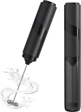 Core Tech - Handheld Milk Frother with Cover – Battery-Operated Electric Foam Maker for Coffee, Latte, Matcha & Hot Chocolate - Black